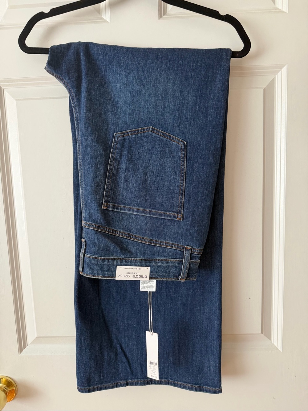Woman’s Wide Leg Dark Blue Denim Jeans
